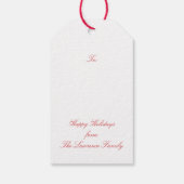Red Berry Foliage Kerstmis Cadeaulabel (Achterkant)