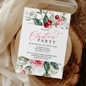 Red Berry & Green Christmas Party Invitation