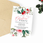 Red Berry & Green Christmas Party Invitation