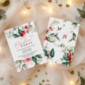 Red Berry & Green Christmas Party Invitation