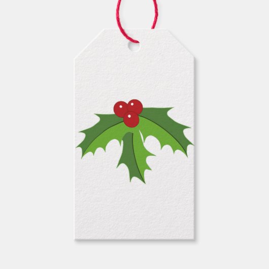 Red Berry Holly Cadeaulabel (Voorkant)