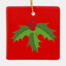 Red Berry Holly Keramisch Ornament