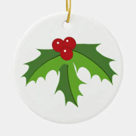 Red Berry Holly Keramisch Ornament