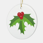 Red Berry Holly Keramisch Ornament (Links)