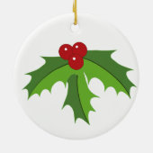 Red Berry Holly Keramisch Ornament (Achterkant)