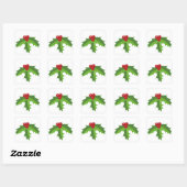 Red Berry Holly Vierkante Sticker (Vel)
