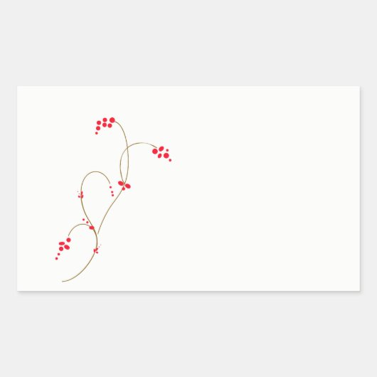 Red Berry Rectangle Sticker (Voorkant)