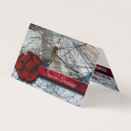 Red Berry Ribbon Snow Kaart