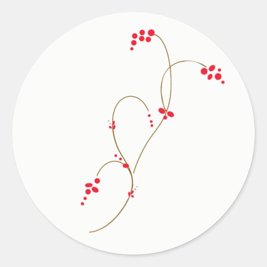 Red Berry Round Sticker (Voorkant)