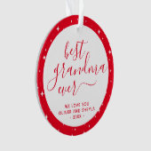 Red Best Grandma Ever Script Stars Photo sur le do (devant)