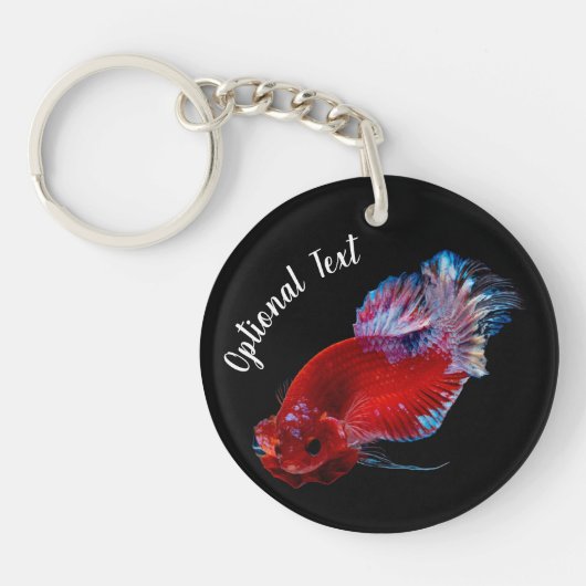 Red Betta Fighting Fish Sleutelhanger (Voorkant)