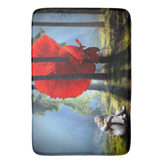 Red Betta Fish Badmat (Voorkant Verticaal)