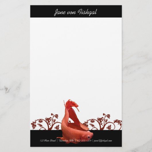 Red Betta Fish met Natuur Accidents Briefpapier (Voorkant)