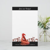 Red Betta Fish met Natuur Accidents Briefpapier (Staand voorkant)