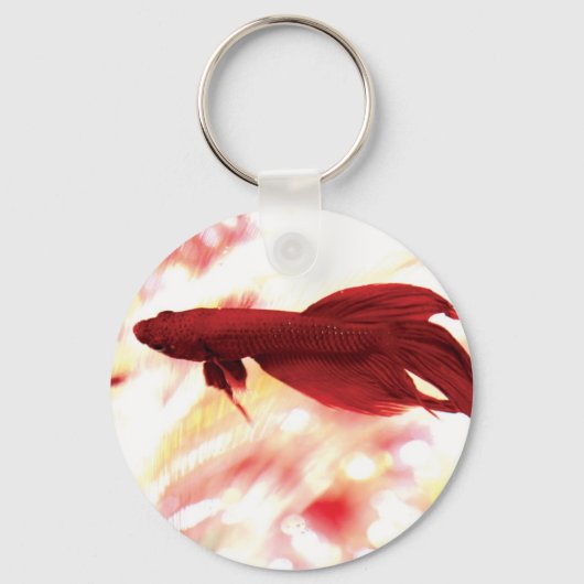 Red Betta Fish Sleutelhanger (Voorkant)