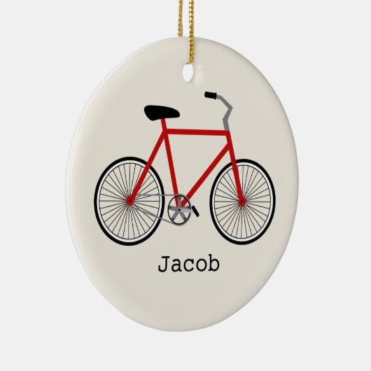 Red Bicycle - Aangepaste versiering Keramisch Ornament (Rechts)