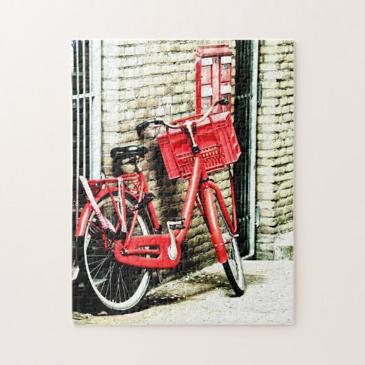 Red Bicycle & Amsterdam, Nederland/design Legpuzzel (Verticaal)