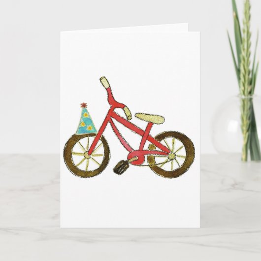 Red Bicycle Birthday Pet Kaart (Voorkant)
