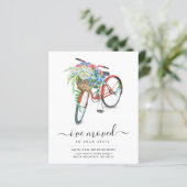 Red Bicycle Floral Basket Budget Moving Kaart (Staand voorkant)