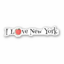 RED BIG APPLE I Love New York Sticker