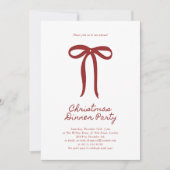 Red Big Bow Christmas Party Invitation (Devant)