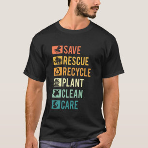 Red Bijen Red Dieren Hergebruik Plastic Aarddag T-shirt
