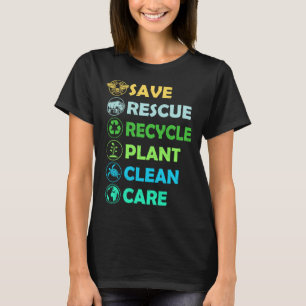 Red Bijen Red Dieren Hergebruik Plastic Aarde Dag T-shirt