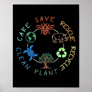 Red Bijen Reddingsdieren Recyclen Plastic Animal L Poster