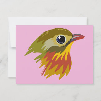 Red-Billed Leiothrix Bird—vereenvoudigd Briefkaart