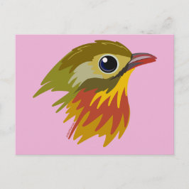 Red-Billed Leiothrix Bird—vereenvoudigd Briefkaart