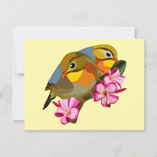 RED-BILLED LEIOTHRIX BIRDS BRIEFKAART