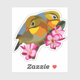 RED-BILLED LEIOTHRIX BIRDS STICKER