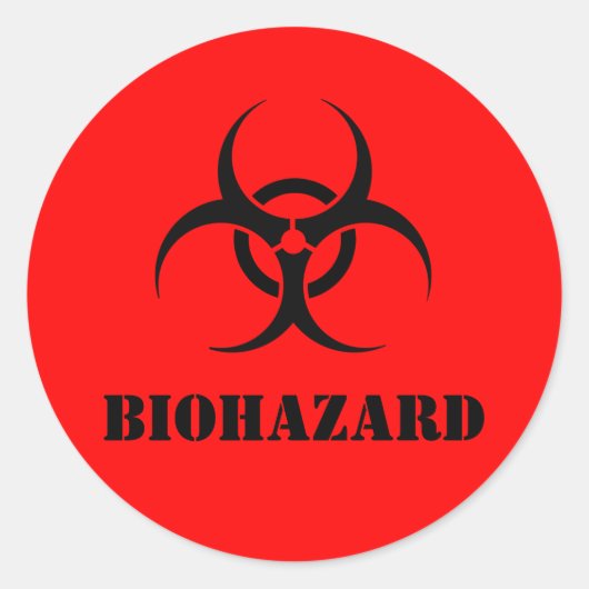 Red BIOHAZARD Avertissement Étiquette Halloween Pr (Devant)