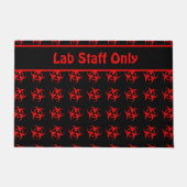 Red Biohazard Symbol Doormat met aangepaste tekst Deurmat (Voorkant)