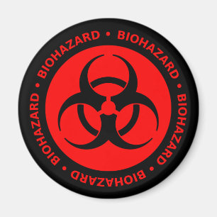 Red Biohazard Warning Magnet Magneet