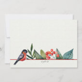 Red Bird and Berries Holiday Kaart (Achterkant)