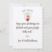 Red Bird and Wreated Kerstmis Scandinavian Card Kaart (Achterkant)