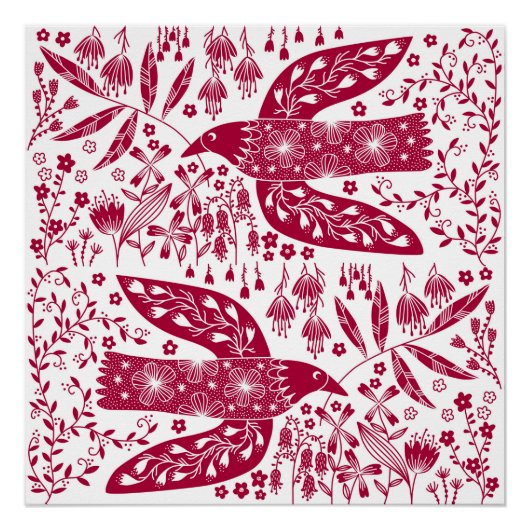 Red Bird Art Perfect Poster (Voorkant)