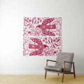 Red Bird Art Wandkleed (In situ)