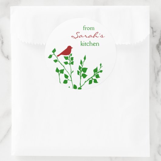 Red Bird Christmas Custom Bakken Stickers (Tas)