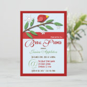 Red Bird on Branch - Invitations de douche nuptial (Debout devant)