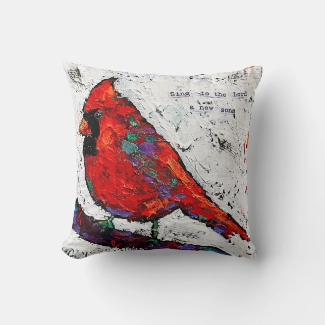 Red Bird Pillow Kussen (Voorkant)