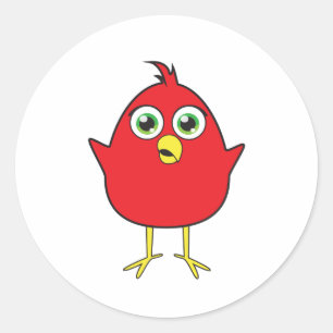 Red Bird Ronde Sticker