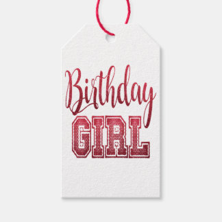 Red Birthday Girl Cadeaulabel
