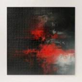 Red Black Abstract Art Legpuzzel (Horizontaal)