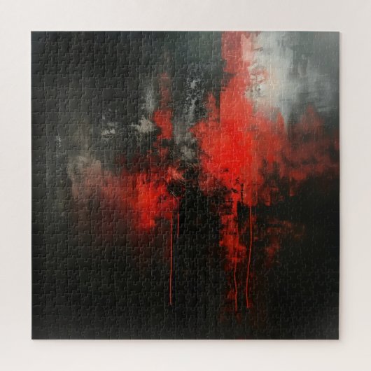Red Black Abstract Art Legpuzzel (Verticaal)