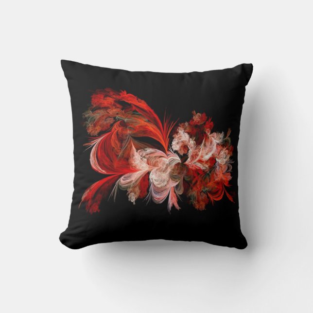 Red Black Abstract decorative Accent Sierkussen (Voorkant)