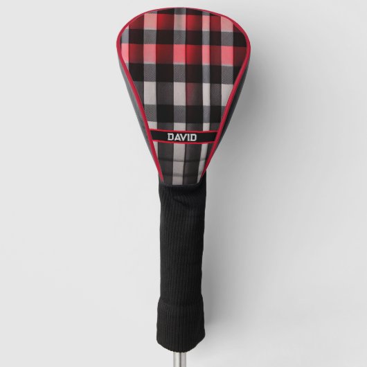 Red Black Abstract Pset Modern Collectie Golfheadcover (Voorkant)