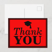 Red Black Afstudeerder Pet Hartelijk dank Briefkaart (Voorkant / Achterkant)