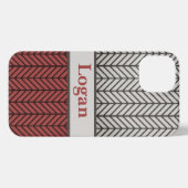 Red Black and Grey Black Masculine Chevron Pattern iPhone Hoesje (Achterkant horizontaal)
